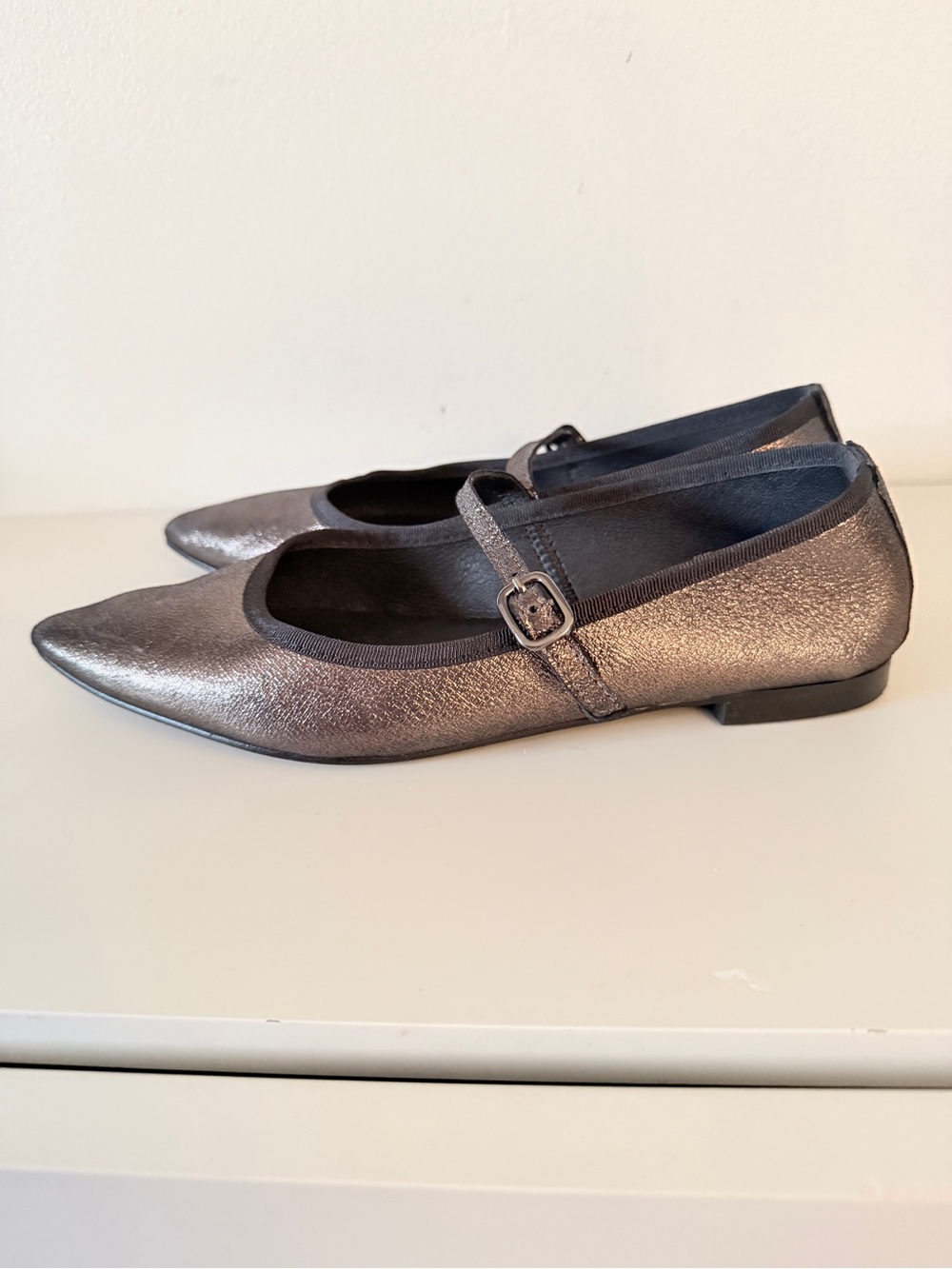 Anthropologie Maypol Metallic Mary Jane Flats Leather Made in Spain. Sz 38 - Picture 4 of 6